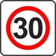 Naklejka znak zakazu B-43 strefa ograniczonej prędkości (tu 30 km)