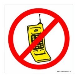 naklejka INZT2 - zakaz rozmawiania przez telefon