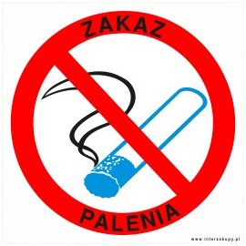 naklejka INZP7 - zakaz palenia papierosów