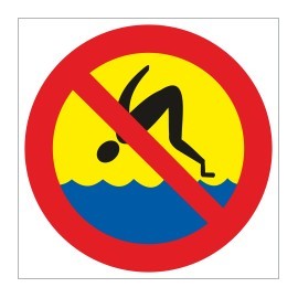 naklejka INZ08 - zakaz skoków do wody