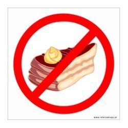 naklejka INL04 - zakaz wchodzenia z jedzeniem