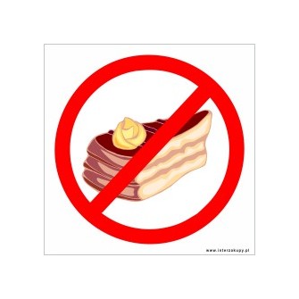 naklejka zakaz wchodzenia z jedzeniem -001