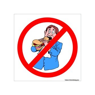 naklejka zakaz wchodzenia z jedzeniem -004