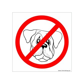 naklejka zakaz wprowadzania psów