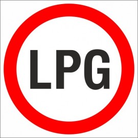 Znak drogowy B-1a  Zakaz ruchu pojazdów napędzanych LPG