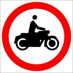 Znak drogowy B-4 Zakaz wjazdu motocykli