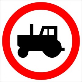 Znak drogowy B-6 zakaz wjazdu ciągników rolniczych